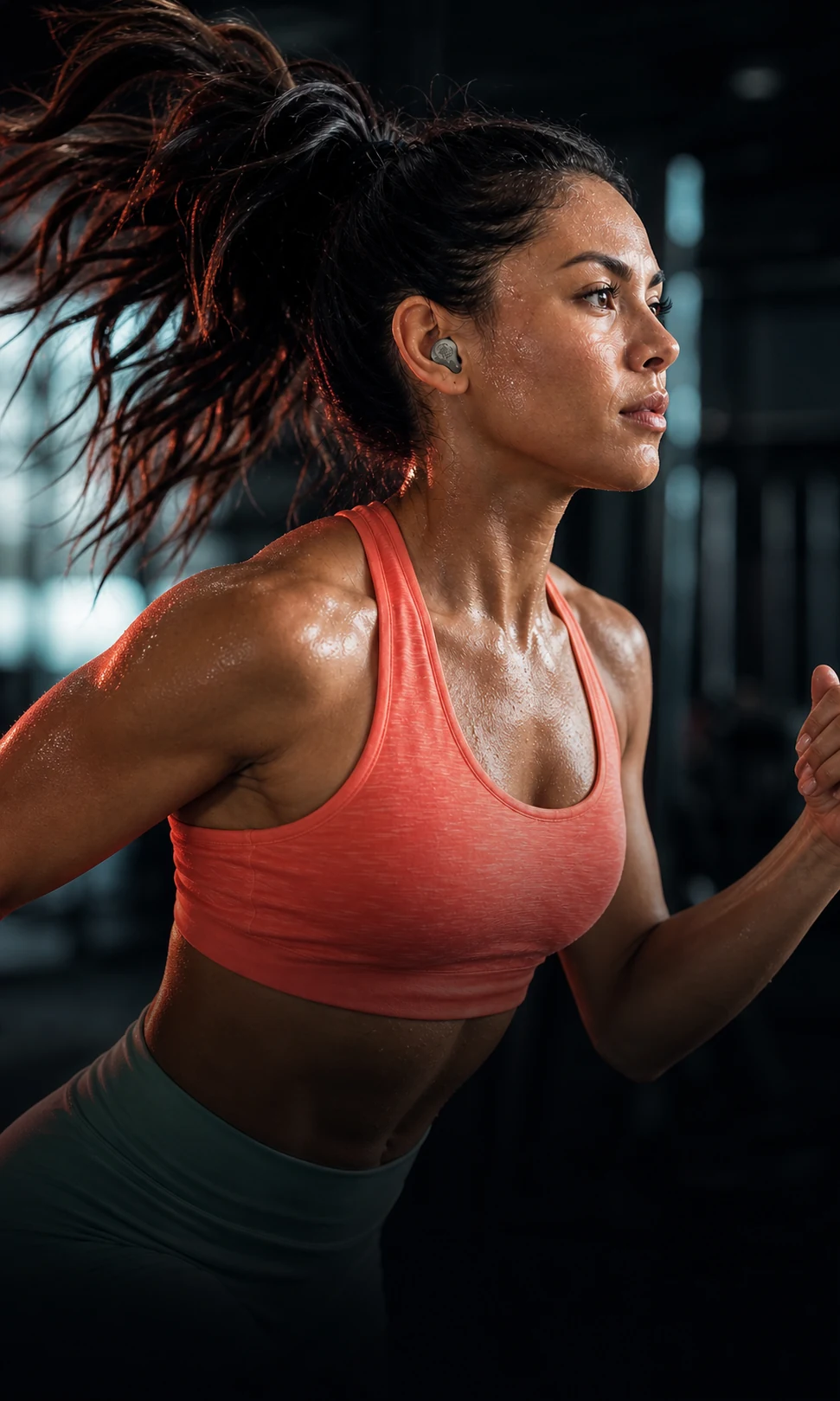 An athlete training outdoors with a low-profile Mifo earbud